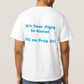 Ja op Prop 37! T-shirt (Achterkant)