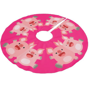 JA! Schattigee Cartoon Pigs Tree Rok Kerstboom Rok