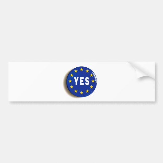 Ja tegen de EU - Verblijf in de Europese Unie Bumpersticker (Voorkant)