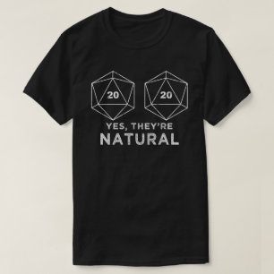 Ja, they_re Natural 20 d20 dice grappige RPG gamer T-shirt
