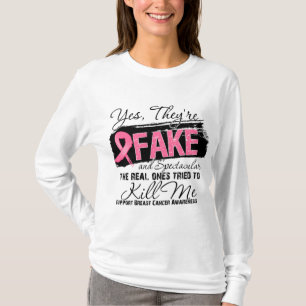 Ja Theyre Fake en Spectacular - Borstkanker T-shirt
