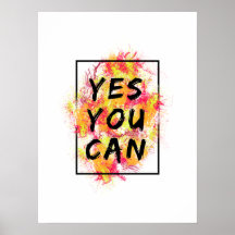 Ja u kunt - het Motivatie Poster van het Citaat