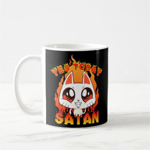 Ja vandaag satan Occult Cute Satanic Cat Koffiemok
