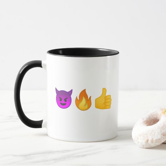 Ja, verdomme. | Aangepaste Emoji Coffee-Mok Mok (Met donut)