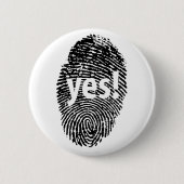 Ja: vingerafdruk ronde button 5,7 cm (Voorkant)