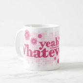 Ja, wat... rode / roze tekst mok (Voorkant links)