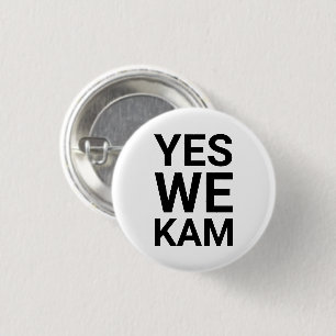 Ja We Kam minimalistische moderne democraat zwart  Ronde Button 3,2 Cm