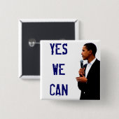 Ja we kunnen met Obama Afbeelding Button (Voorkant /achterkant)