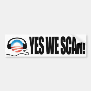 Ja We scannen - Anti-Obama NSA-snooping Bumpersticker