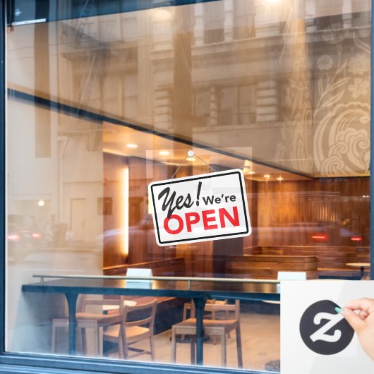 Ja, we zijn Open Business Shop Café Raamsticker (Cafe Raam)