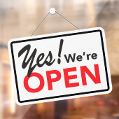 Ja, we zijn Open Business Shop Café Raamsticker (Vel 2)