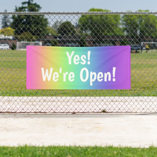 Ja! We zijn open. Rainbow Banner (Insitu)