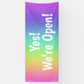 Ja! We zijn open. Rainbow Banner (Verticaal)