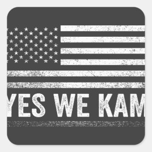 Ja Wij Kam 2024 Amerikaanse vlag Vierkante Sticker