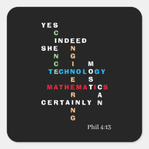 JA ZE KAN STEM Motivatie Vierkante Sticker