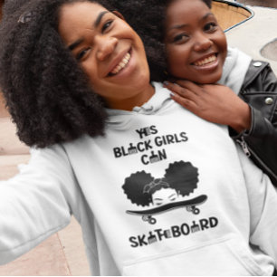 Ja Zwart Meisjes Kan Skateboard Hoodie