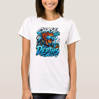 Jaag de Diepten Duikende Schedel T-shirt