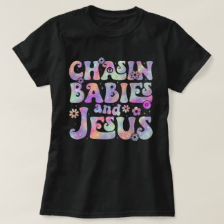 Jaagt op baby's en Jezus Christelijke moeder T-shirt