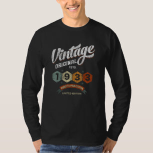  jaar 1933 met perfecte 89ste verjaardag t-shirt