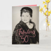  jaar 1950 Fabulous 50th Birthday for her Kaart (Gele Bloem)