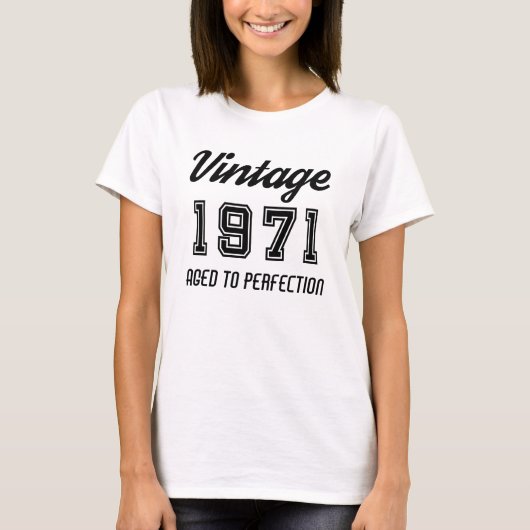 jaar 1971 met perfecte bevalling t-shirt (Voorkant)