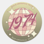  jaar 1974 50ste verjaardag ronde sticker (Voorkant)