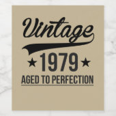  jaar 1979 tot perfecte wijn etiket (Enkel label)
