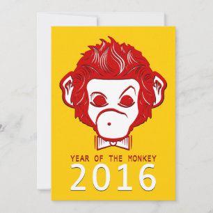 Jaar 2016 van de aap (bowtie) kaart