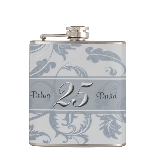 Jaar 25 bruiloft Jubileum Heupfles (Voorkant)