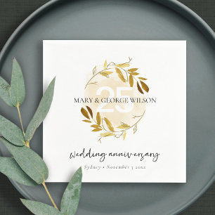 JAAR 25 JUBILEUM GOLD FOLIAGE WREATH SERVET