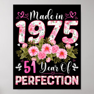 Jaar 51 Oud 1975 Bloem 51ste Poster