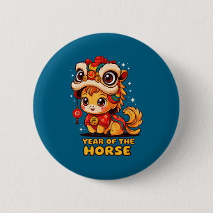 Jaar Chinese Paard Maan Ronde Button 5,7 Cm