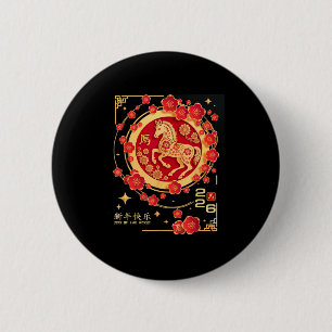 Jaar Chinese Paard Ronde Button 5,7 Cm