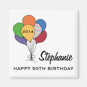 Jaar gedateerd, leeftijd, naam gepersonaliseerde v magneet