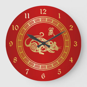  jaar Golden Red Papercut Grote Klok