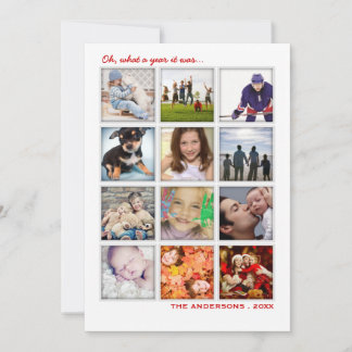 Jaar in de Review 12 Photo Collage Holiday Kaart
