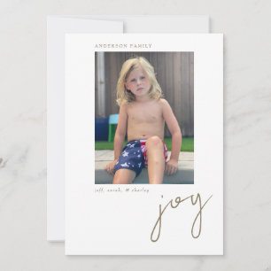 Jaar in de Review Joy Single Photo Flat Holiday Ka Feestdagenkaart