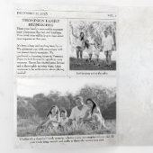 Jaar in de Review Kerstkrant Familiefoto Drieluik Wenskaart (Binnenzijde eerst)