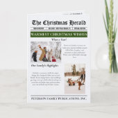 Jaar in de Review Kerstkrant Multi Photo Feestdagen Kaart (Voorkant)