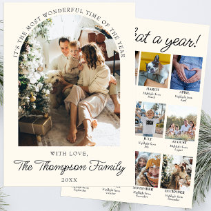 Jaar in de Review Wat een jaar Foto Christmas Coll Feestdagenkaart