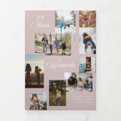 Jaar in Momenten Familie Fotocollage Kerstmis Drieluik Wenskaart (Cover)