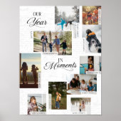 Jaar in Momenten Fotocollage Coördinaten Keepsake Poster (Voorkant)