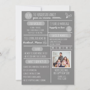 Jaar in Review Family Fun Holiday Card Feestdagenkaart