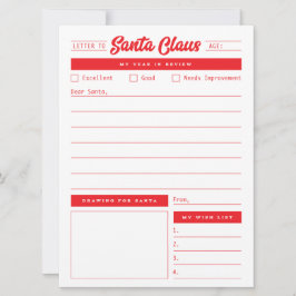 Jaar in Review Santa Letter Feestdagenkaart