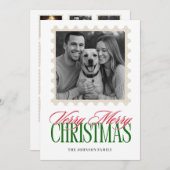 Jaar in Review Stamp Christmas Kaart (Voorkant / Achterkant)