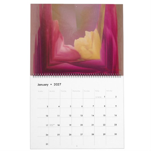 Jaar in Roos Kalender (Jan 2027)