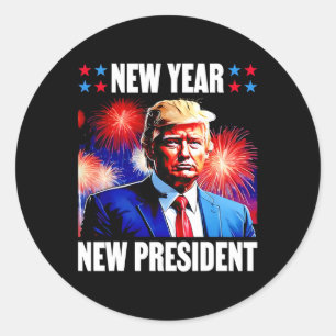 Jaar Nieuw President Trump 2024 Ronde Sticker