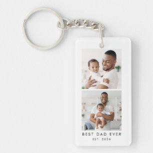 Jaar Oprichting Beste Papa Ooit 2 Foto's Sleutelhanger