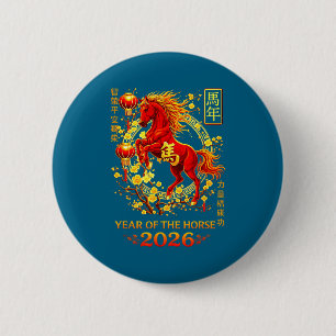 Jaar Paard 2026 Maan Nieuw Design Ronde Button 5,7 Cm