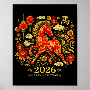 Jaar Paard Chinese Zodiac Viering Poster